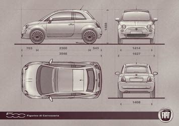 fiat 500 afmetingen - fiat 500 dimensions.